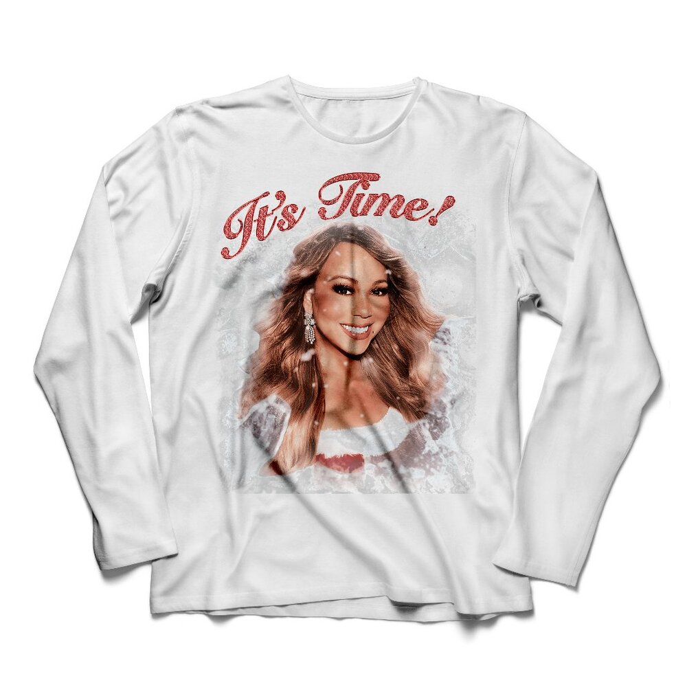 Mariah Carey It's Time Long Merry Christmas Sleeve T-Shirt